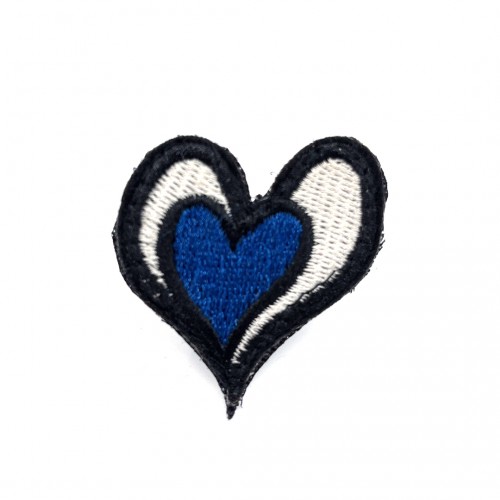 Srdce modré nášivka / šírka 4 cm x 3,5 cm výška / 